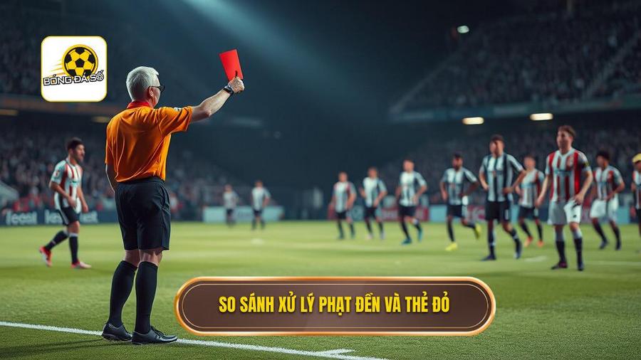 2. So sánh xử lý phạt đền và thẻ đỏ