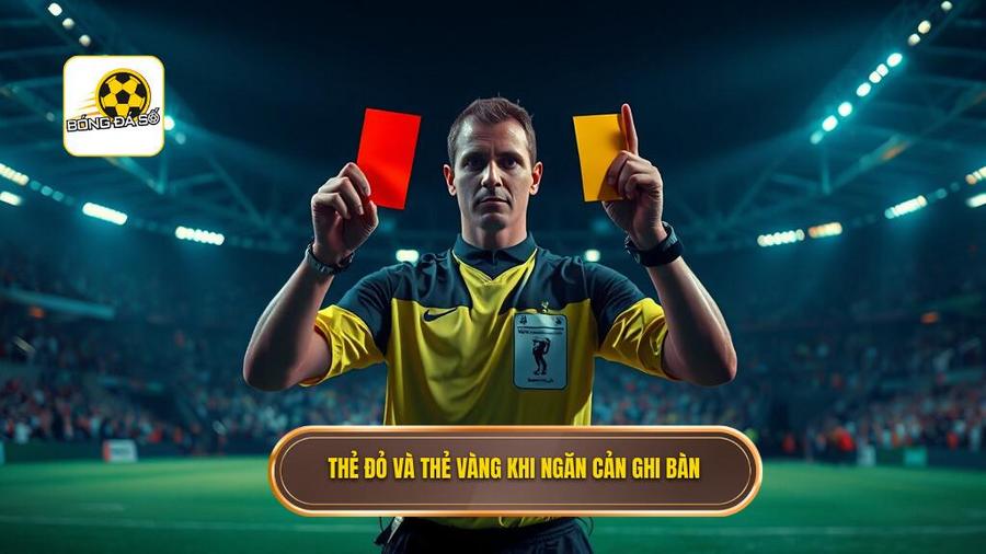 3. Thẻ đỏ và thẻ vàng khi ngăn cản ghi bàn